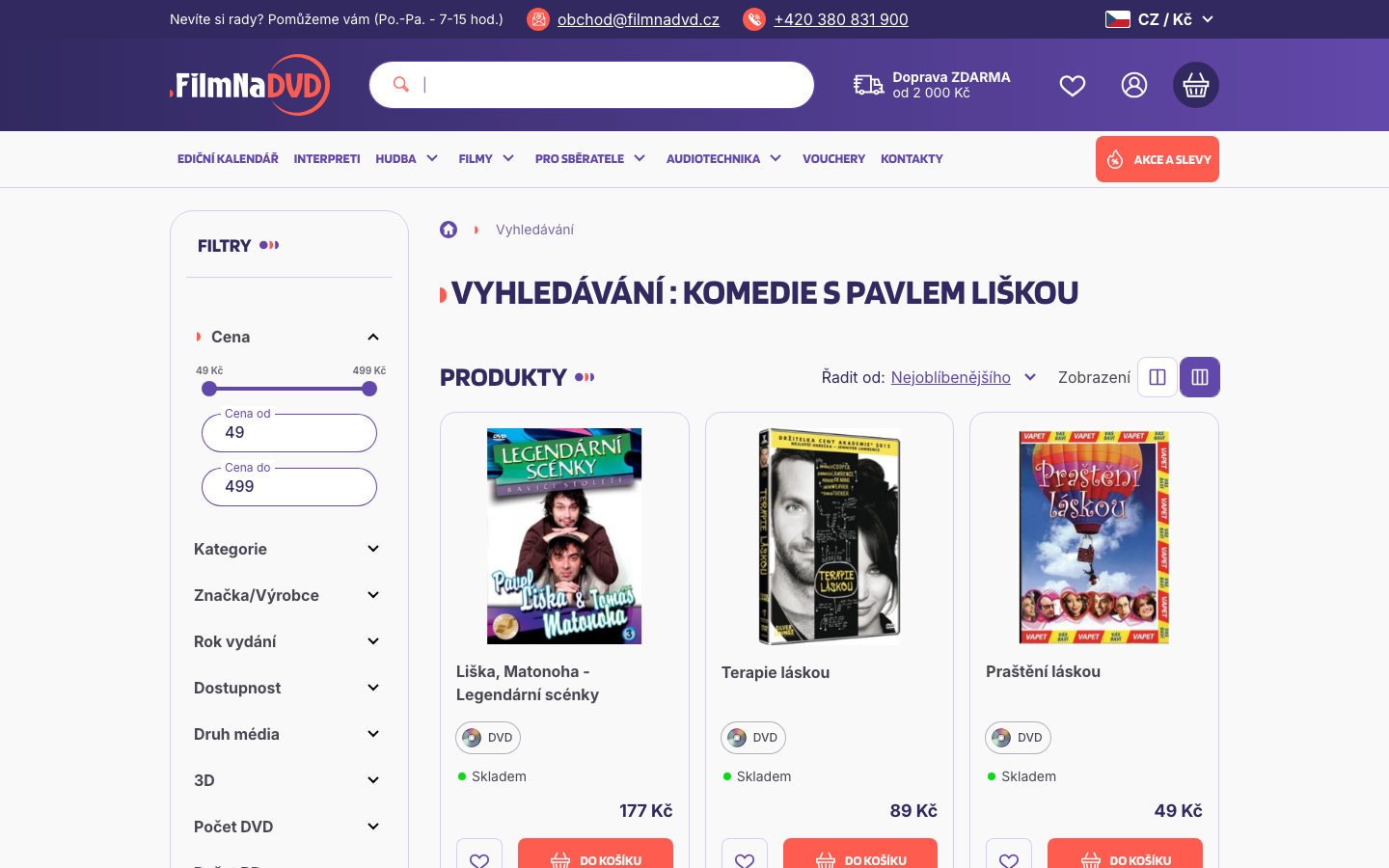 Výsledek vyhledávání „komedie s Pavlem Liškou“ na filmnadvd.cz